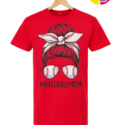 Baseball Mom Messy Bun Tee