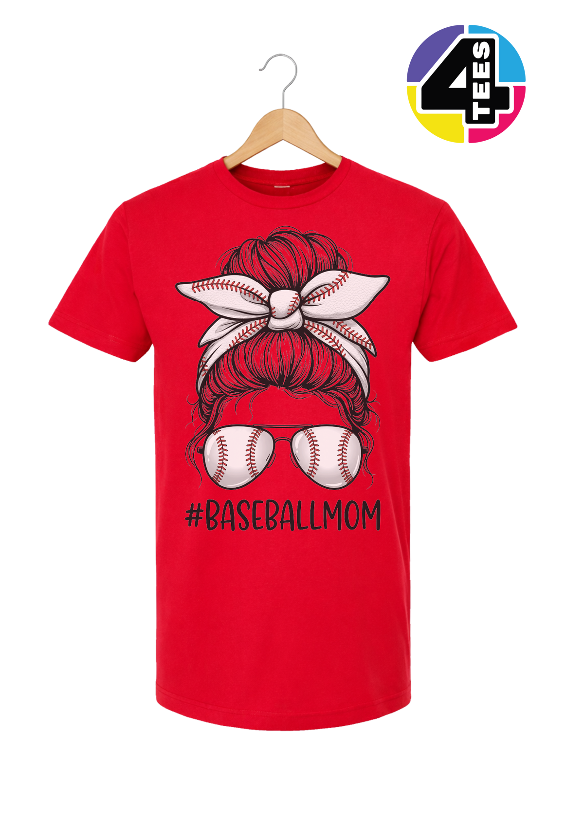 Baseball Mom Messy Bun Tee