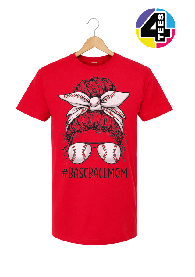 Baseball Mom Messy Bun Tee