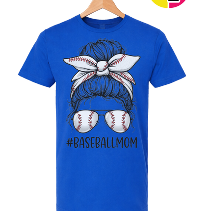Baseball Mom Messy Bun Tee