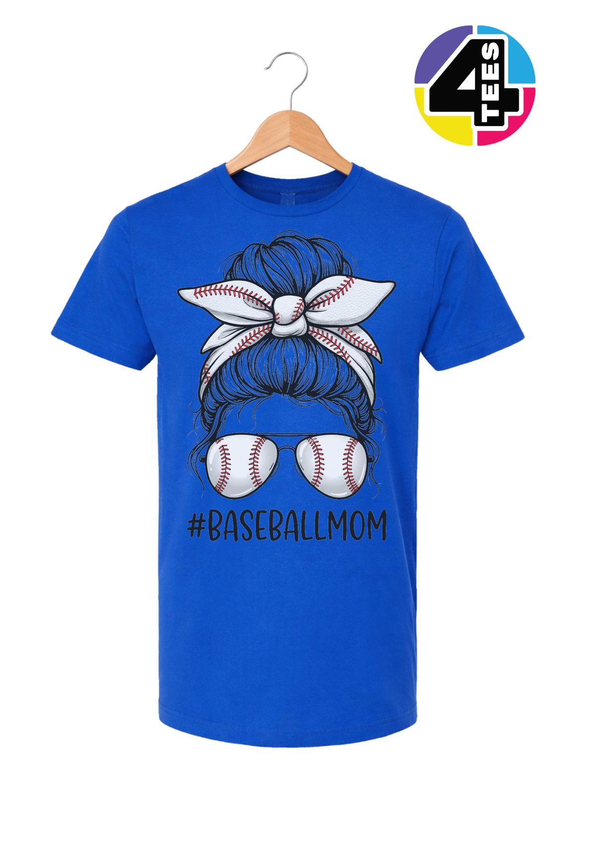 Baseball Mom Messy Bun Tee