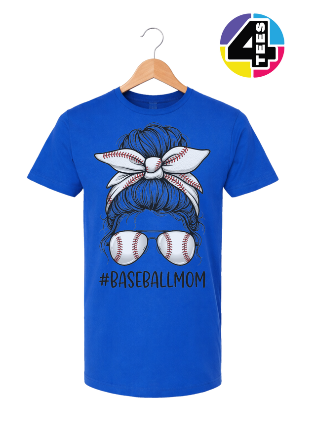 Baseball Mom Messy Bun Tee