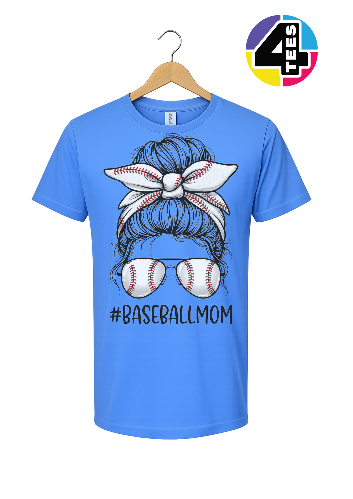 Baseball Mom Messy Bun Tee