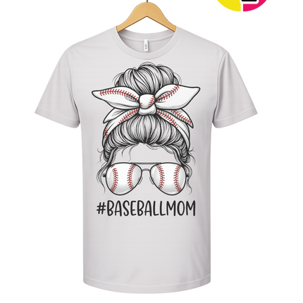 Baseball Mom Messy Bun Tee