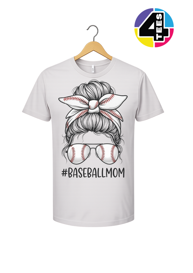Baseball Mom Messy Bun Tee