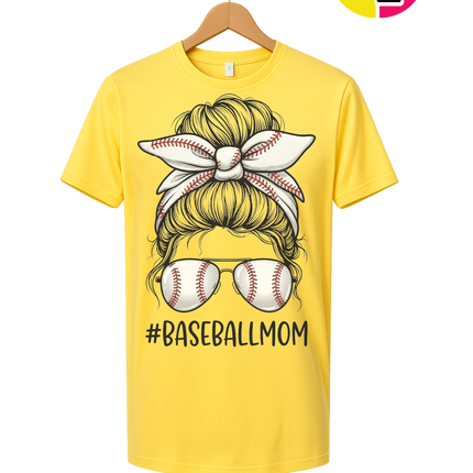Baseball Mom Messy Bun Tee