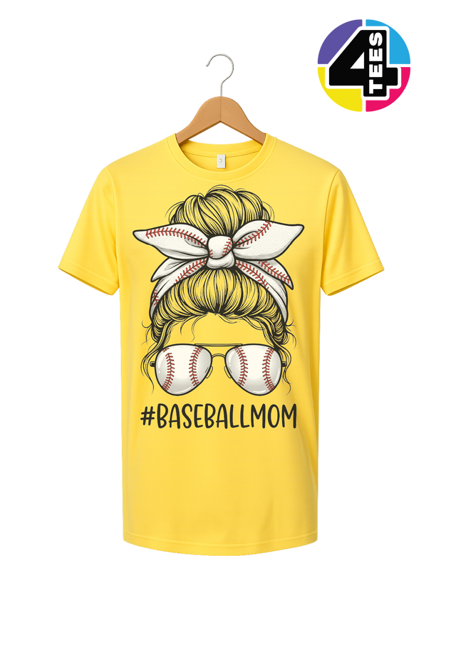 Baseball Mom Messy Bun Tee