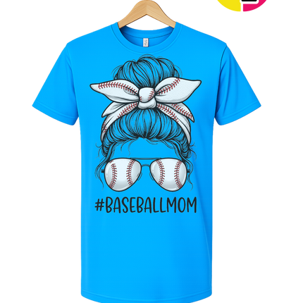 Baseball Mom Messy Bun Tee
