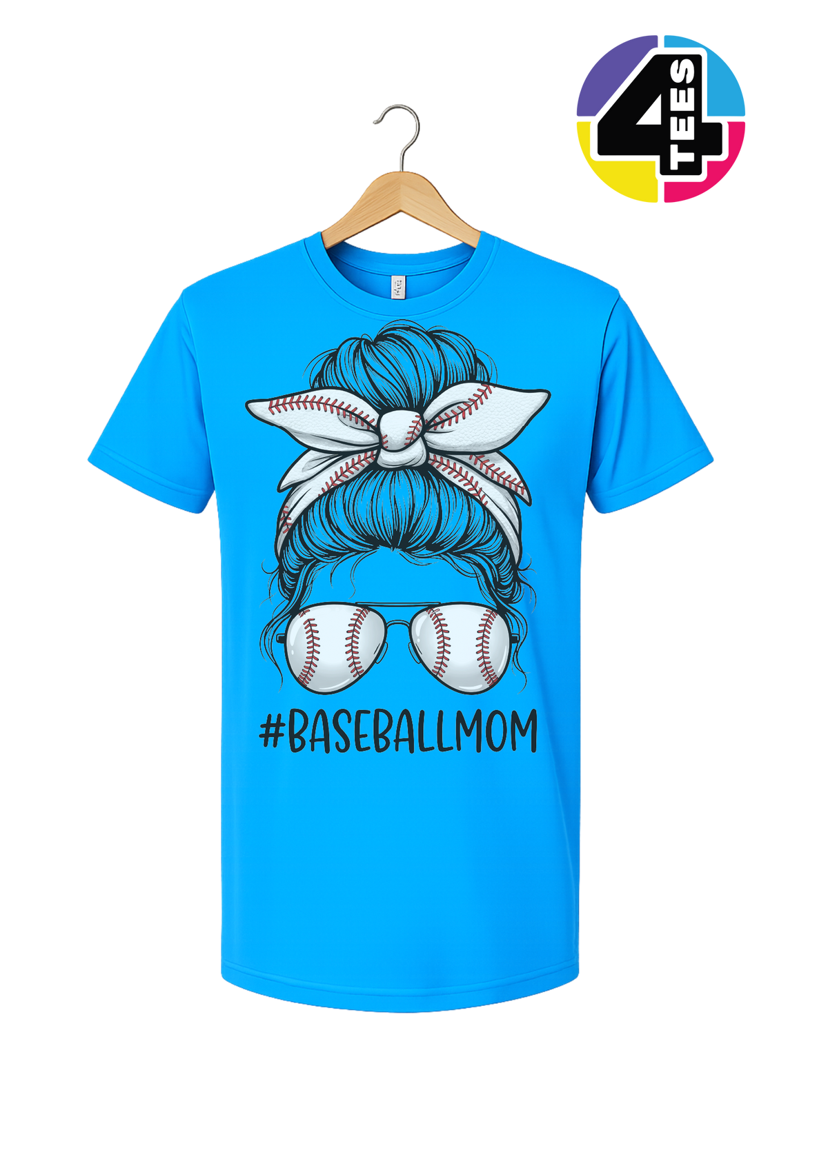 Baseball Mom Messy Bun Tee