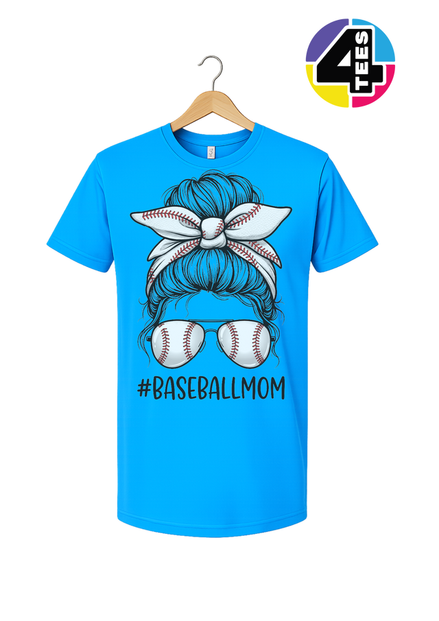 Baseball Mom Messy Bun Tee