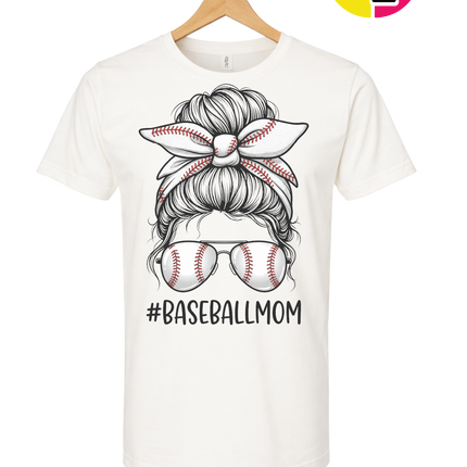 Baseball Mom Messy Bun Tee