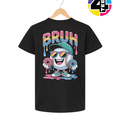Bruh Baseball Donut Youth Tee