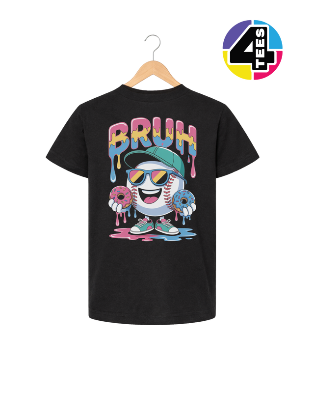 Bruh Baseball Donut Youth Tee