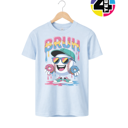 Bruh Baseball Donut Youth Tee