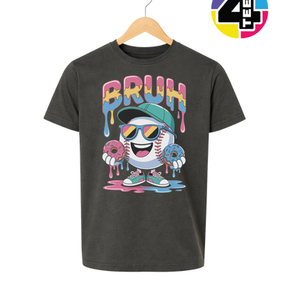 Bruh Baseball Donut Youth Tee