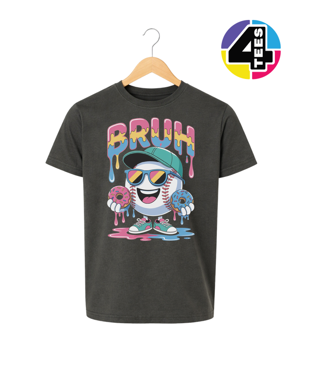 Bruh Baseball Donut Youth Tee
