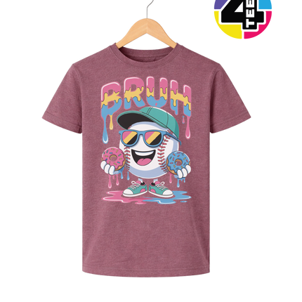 Bruh Baseball Donut Youth Tee
