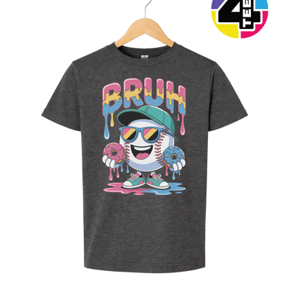 Bruh Baseball Donut Youth Tee