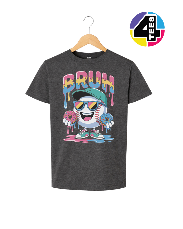 Bruh Baseball Donut Youth Tee