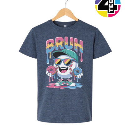 Bruh Baseball Donut Youth Tee