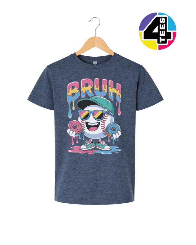 Bruh Baseball Donut Youth Tee