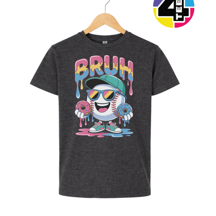 Bruh Baseball Donut Youth Tee