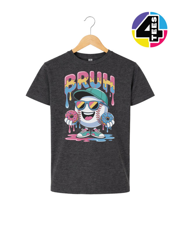Bruh Baseball Donut Youth Tee