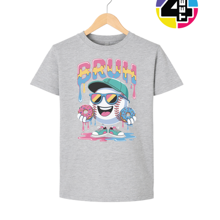 Bruh Baseball Donut Youth Tee