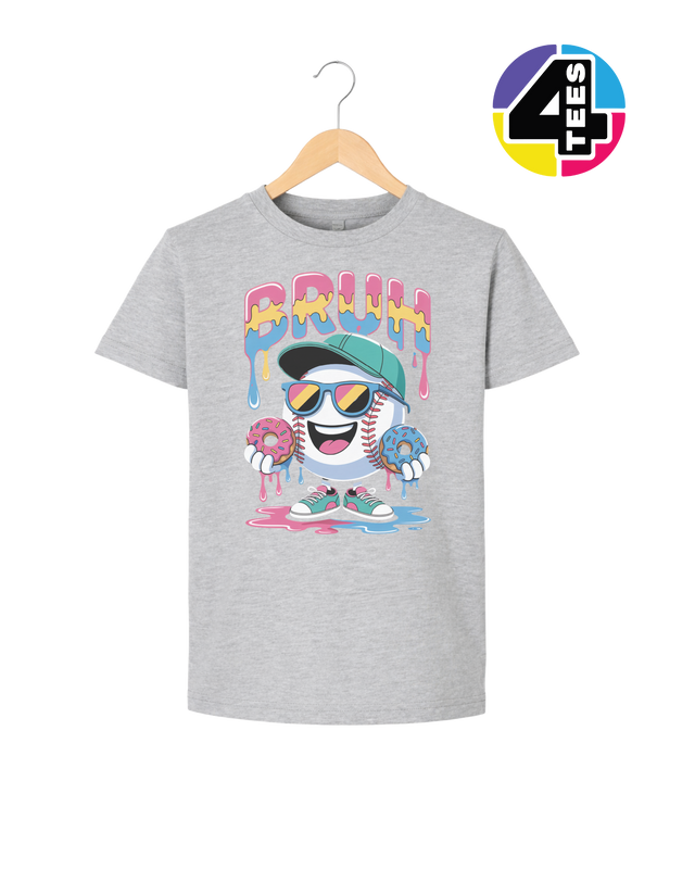 Bruh Baseball Donut Youth Tee