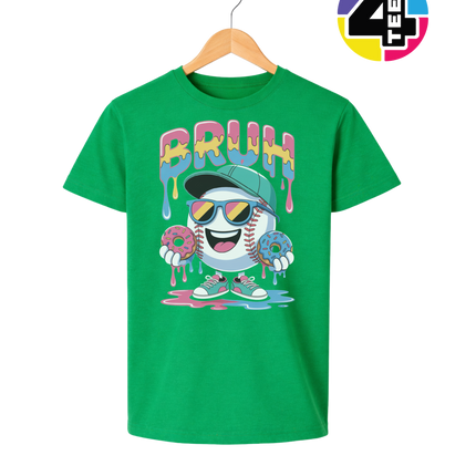 Bruh Baseball Donut Youth Tee
