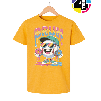 Bruh Baseball Donut Youth Tee
