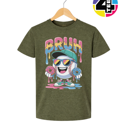 Bruh Baseball Donut Youth Tee