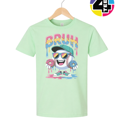 Bruh Baseball Donut Youth Tee