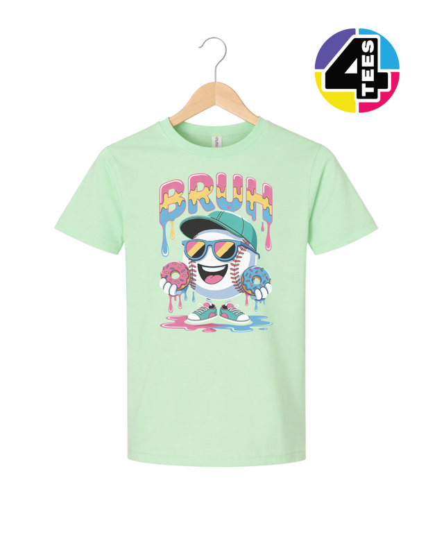 Bruh Baseball Donut Youth Tee
