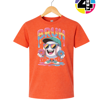 Bruh Baseball Donut Youth Tee