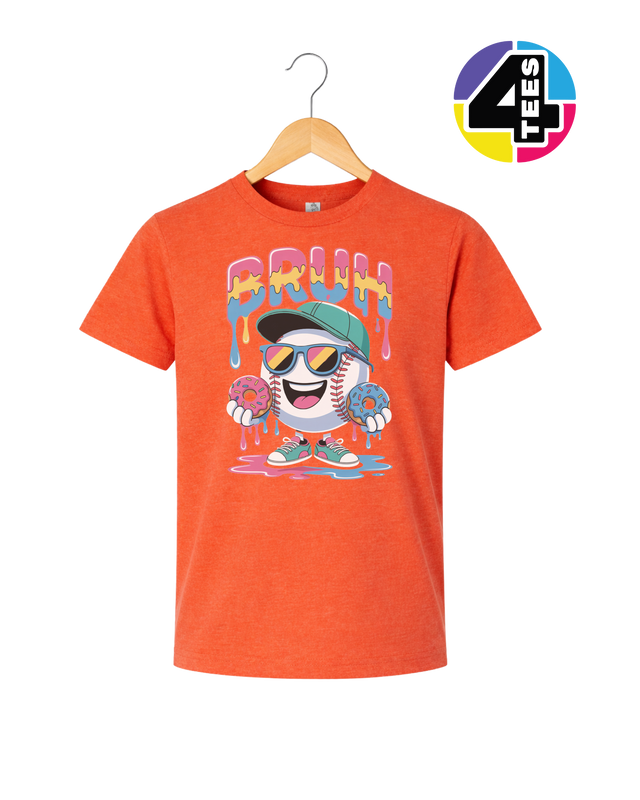 Bruh Baseball Donut Youth Tee