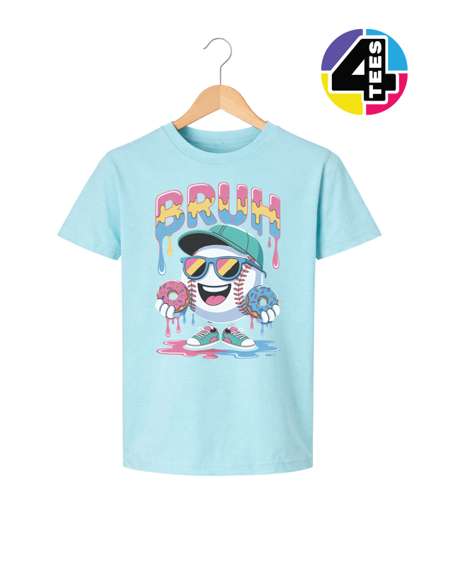 Bruh Baseball Donut Youth Tee