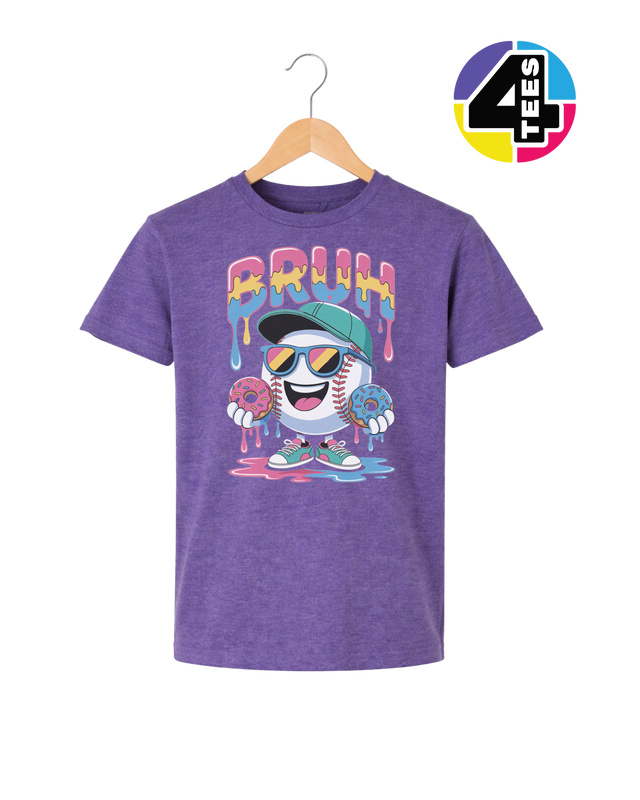 Bruh Baseball Donut Youth Tee