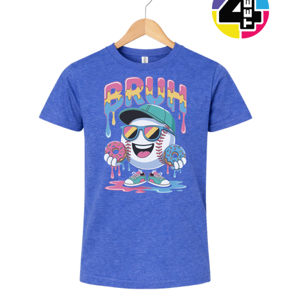Bruh Baseball Donut Youth Tee