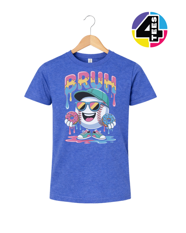 Bruh Baseball Donut Youth Tee
