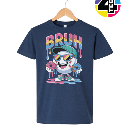Bruh Baseball Donut Youth Tee
