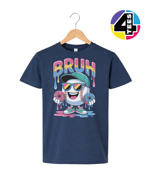 Bruh Baseball Donut Youth Tee