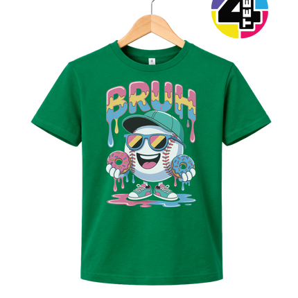 Bruh Baseball Donut Youth Tee