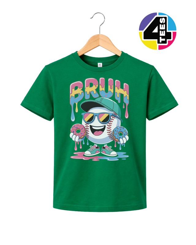 Bruh Baseball Donut Youth Tee