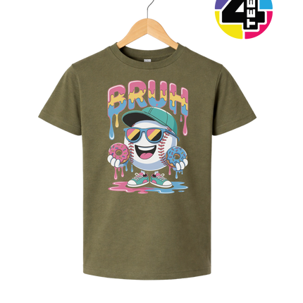 Bruh Baseball Donut Youth Tee