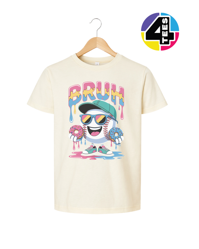 Bruh Baseball Donut Youth Tee
