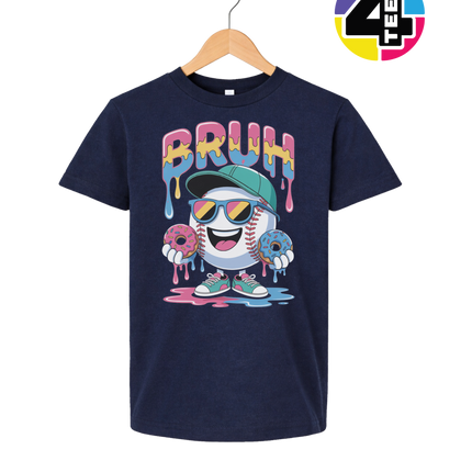 Bruh Baseball Donut Youth Tee