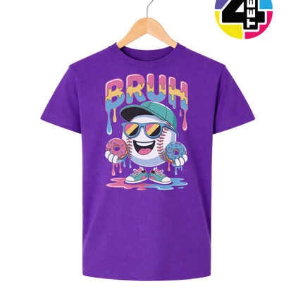 Bruh Baseball Donut Youth Tee