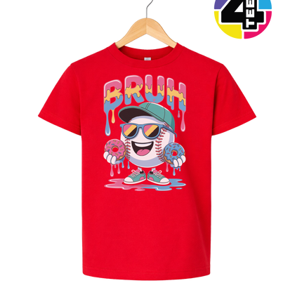 Bruh Baseball Donut Youth Tee