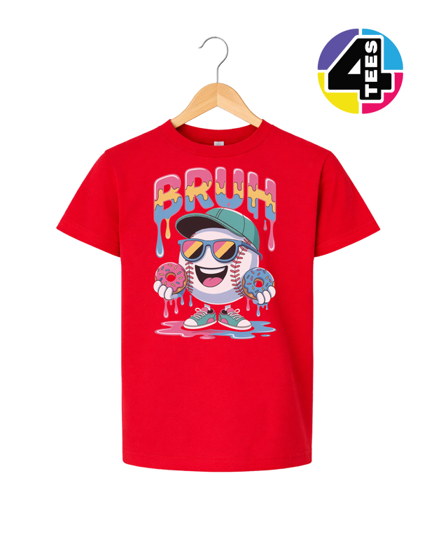 Bruh Baseball Donut Youth Tee